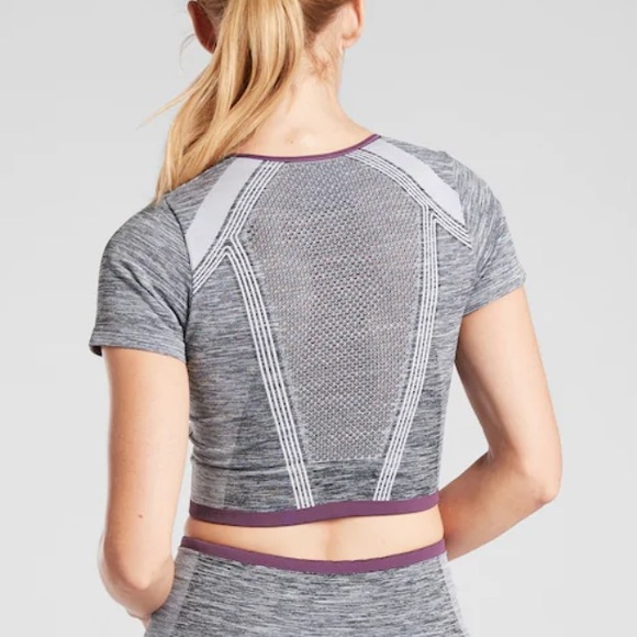Athleta impact workout crop tee gray XS NWT - Picture 2 of 11